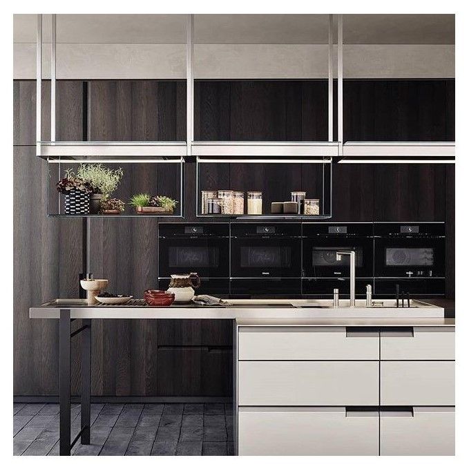Villa/Apartment Kitchen Cabinet Set with Top Rated Veneer Color and Durable Solid Wood