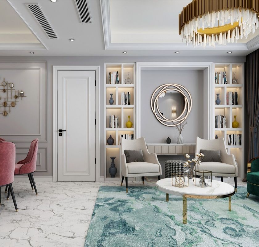 Contemporary Style Side Opening Luxury Custom Interior Doors with Frames Wood in White