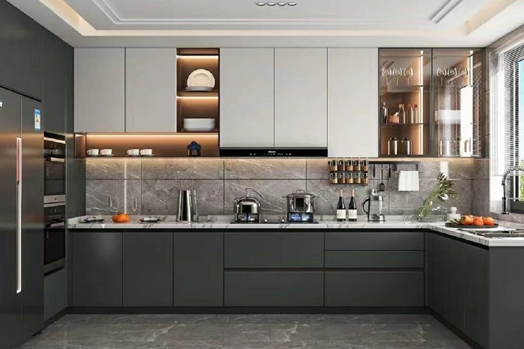 Doors Shaker Solid Wood Customized Pantry Simple Pvc Multi-Functional Office Kitchen Cabinet