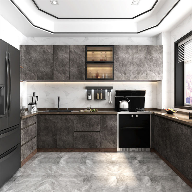 Blum Drawer Accessories for 2022 Gray Kitchen Cabinet in Modern Villa Renovation