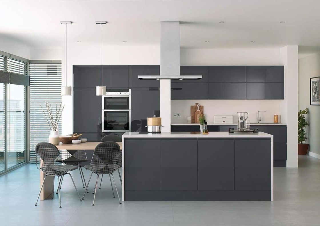 Customized Veneer Color Kitchen Furniture Cabinets with Drawer Slide and Modern Design