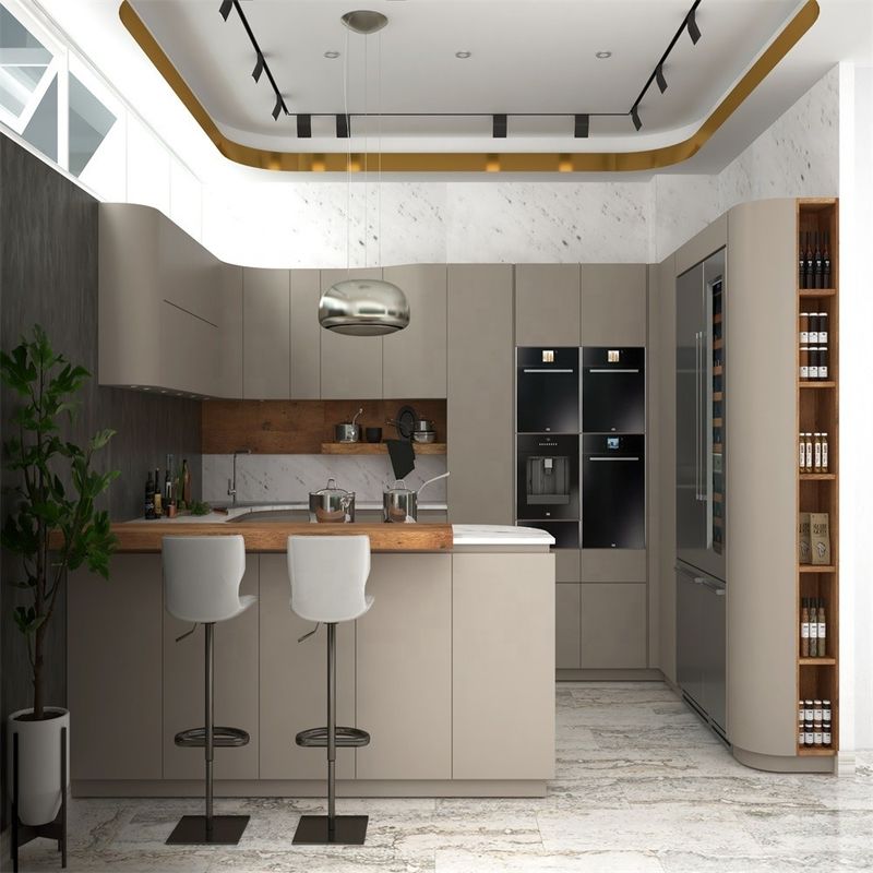 Modern Design YALIG Matte Colored Wooden Kitchen Cabinets with Drawers in White and Black