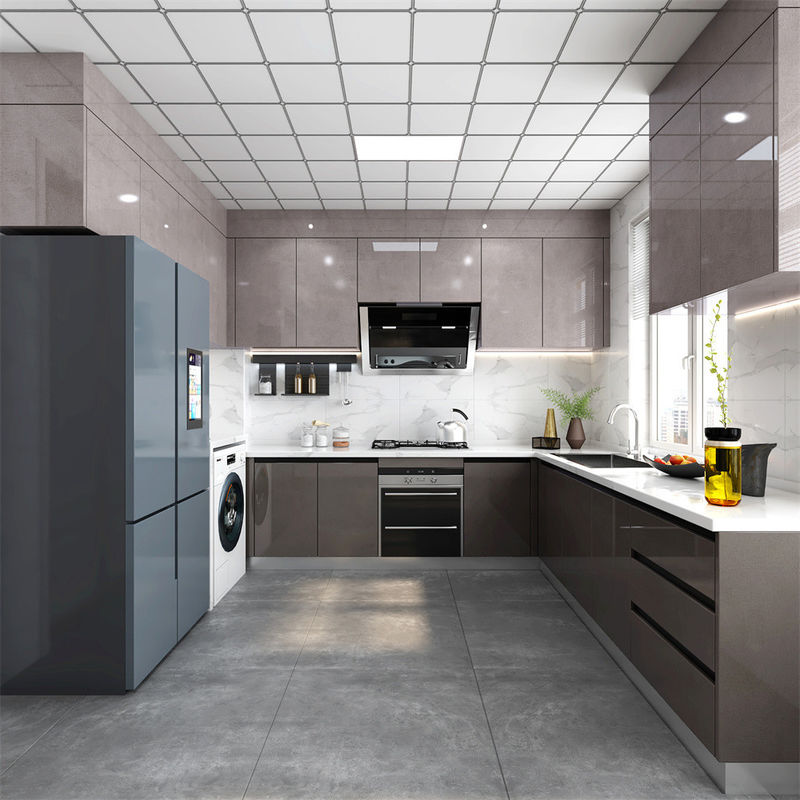 Modern Design YALIG Matte Colored Wooden Kitchen Cabinets with Drawers in White and Black