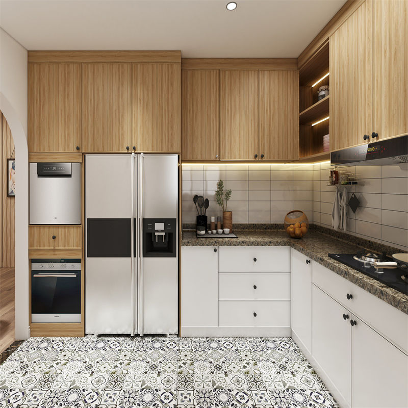 Modern Design YALIG Matte Colored Wooden Kitchen Cabinets with Drawers in White and Black