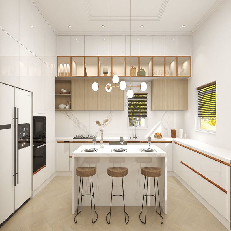 Durable Advantage Modern Design Style Kitchen Cabinets with Waterproof Fireproof Style