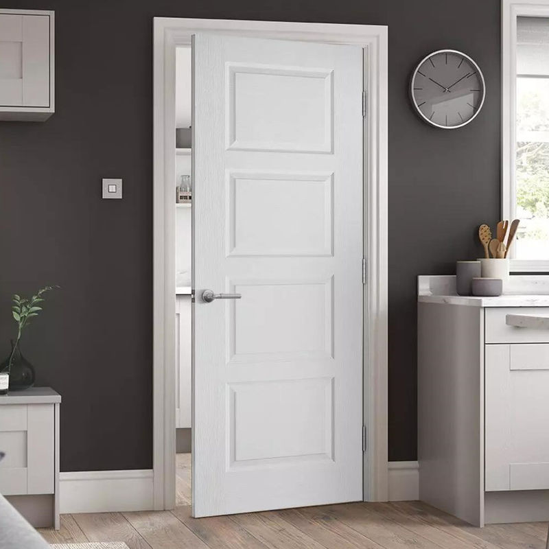Interior MDF Wooden Room Doors Customized Color Modern Design with Solid Wood Veneer