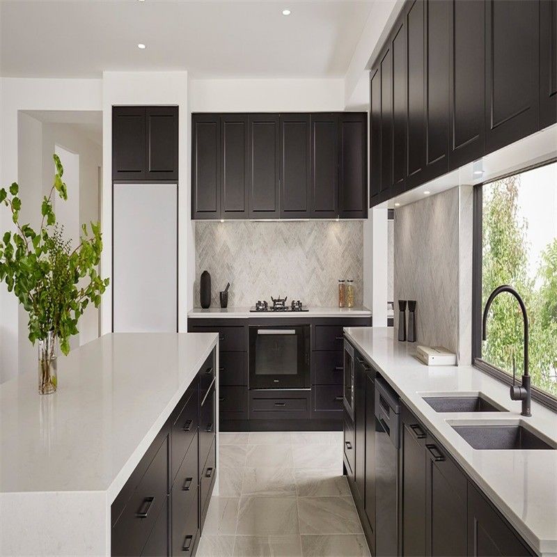 Customized Veneer Color Wooden Kitchen Cabinet Cupboard for Modern Italian Kitchens
