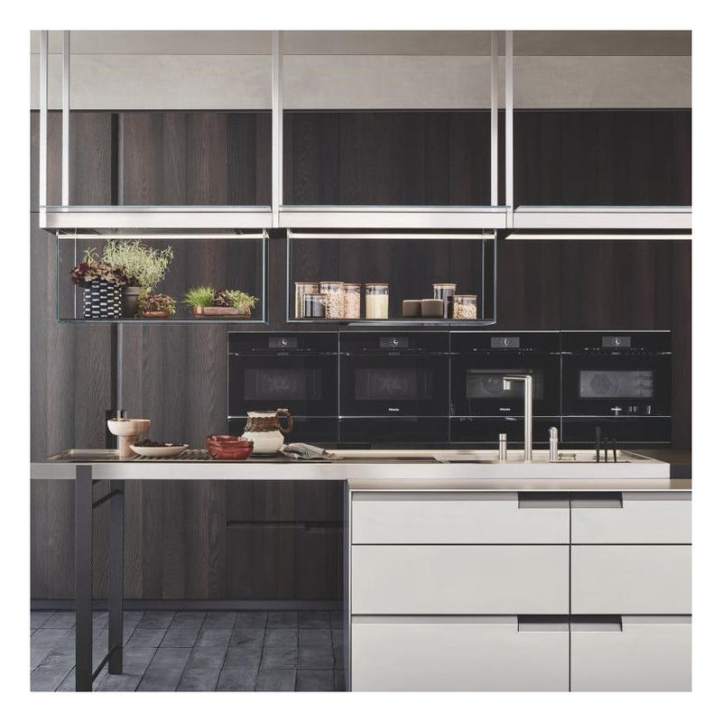 Modular Kitchen Cabinets 2024 Customized Veneer Color for Modern Wooden Luxury Kitchen