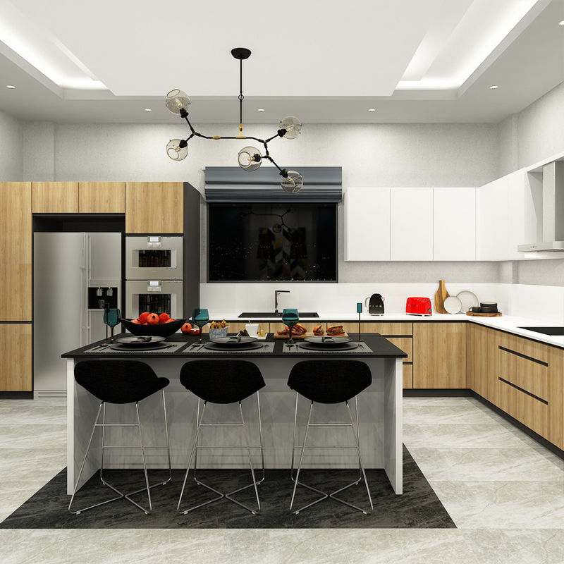 Advantageous Waterproof Fireproof European Villa Style White Shaker Kitchen Cabinets