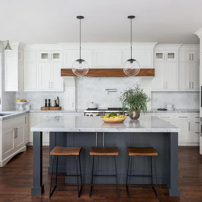 European Style Modern Design Shaker Style Kitchen Cabinet with Customized Veneer Color