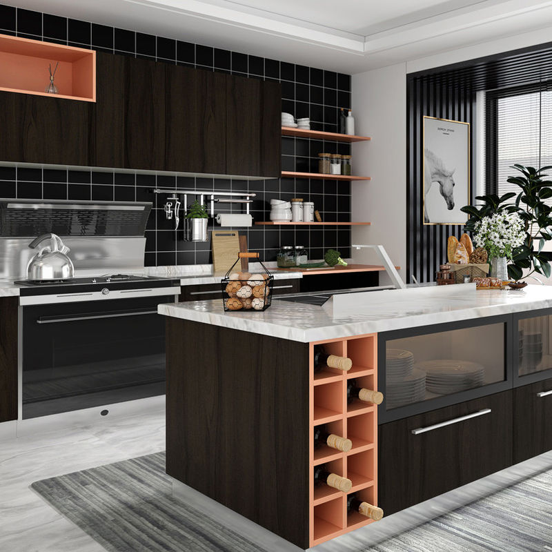 Good-looking Italian Kitchen Cabinet Set Furniture for Villa/Apartment Door Material