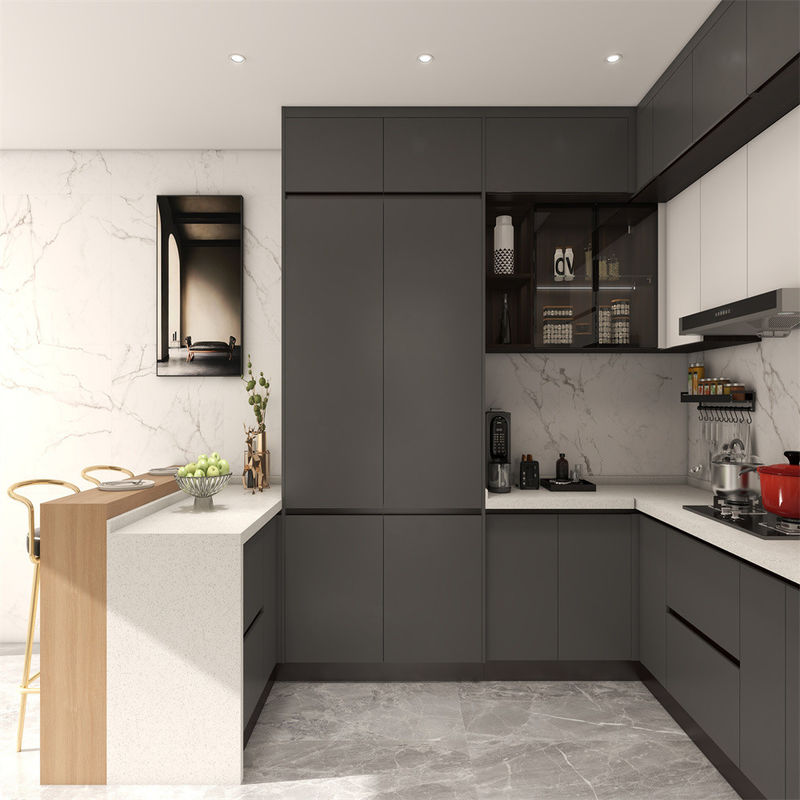 Transform Your Kitchen with Customizable Gray Wood Cabinets and MDF Doors from YALIG