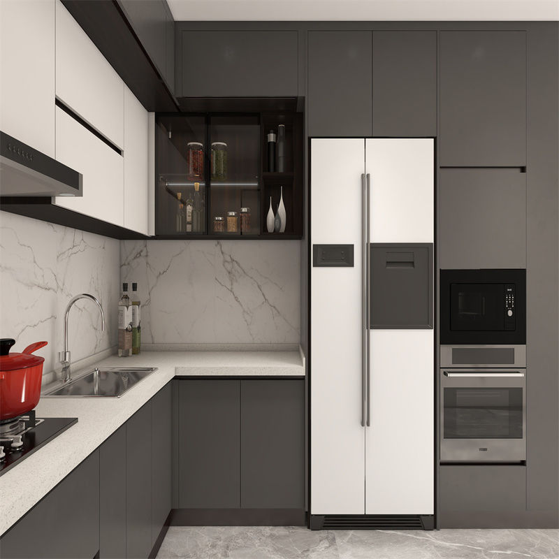Transform Your Kitchen with Customizable Gray Wood Cabinets and MDF Doors from YALIG