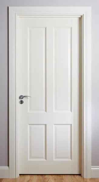MDF Material Customized Size White Interior Bedroom Door with Frame and Side Opening