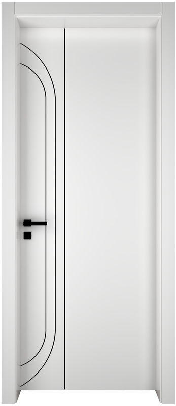 MDF Material Customized Size White Interior Bedroom Door with Frame and Side Opening