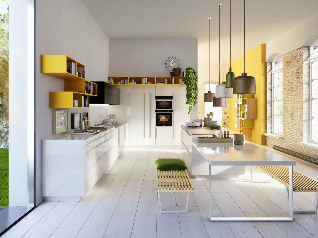 Blum Hardware and Veneer Finish YALIG Smart Wood Shaker Kitchen Cabinet for Apartment