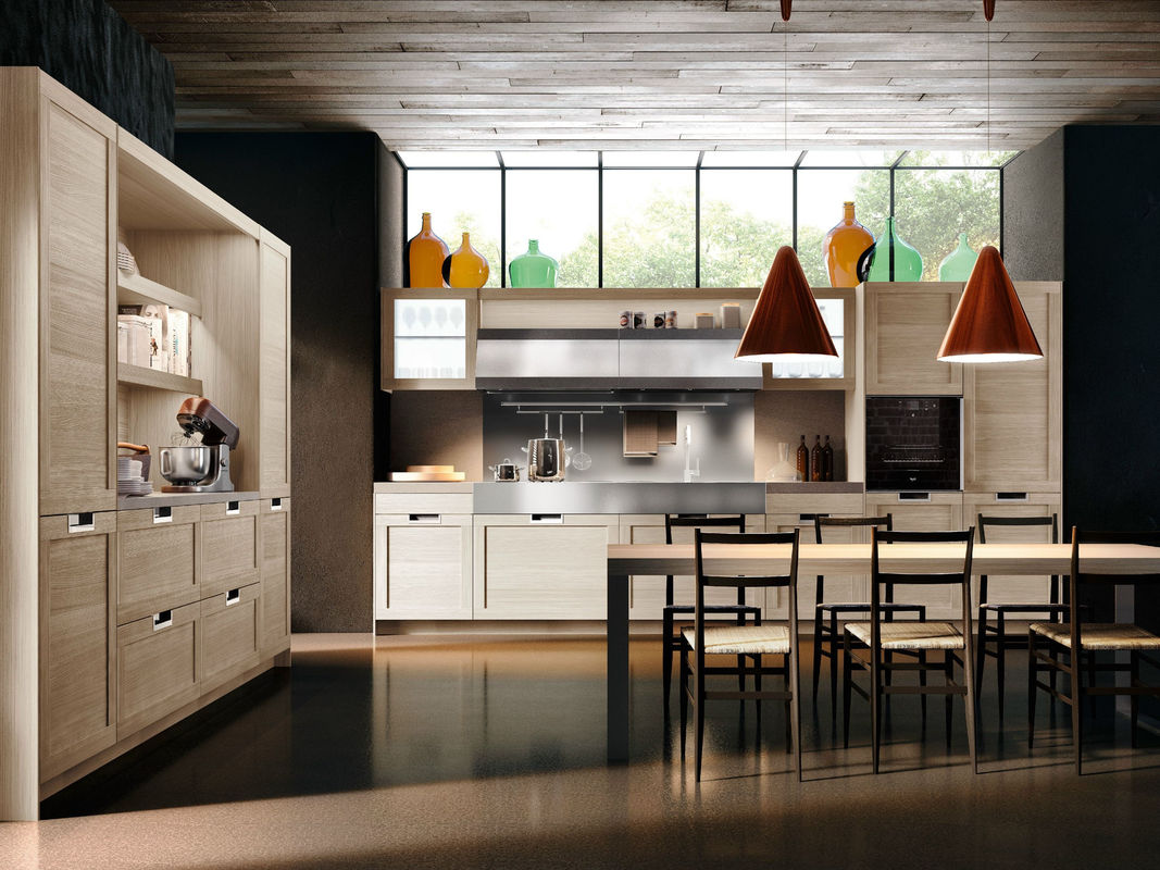Blum Hardware and Veneer Finish YALIG Smart Wood Shaker Kitchen Cabinet for Apartment