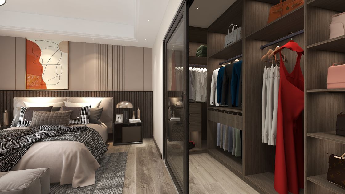 High End Wooden MR HDF Board Customized Bedroom Wardrobe for Modern Style Requirements