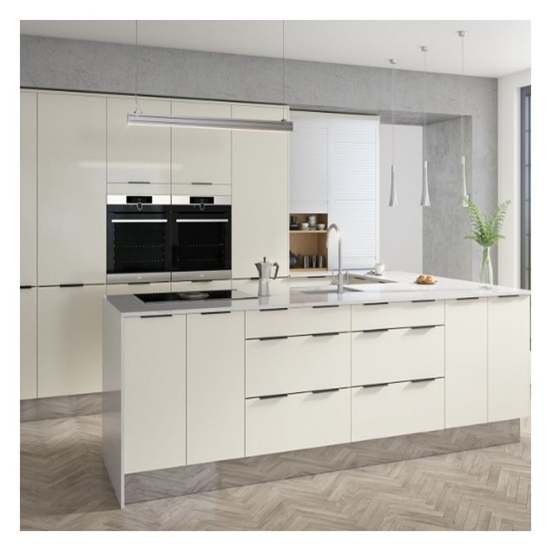 Custom Modular Kitchen Cabinets with Glossy Paint-Free Design and Shaker Door Panel
