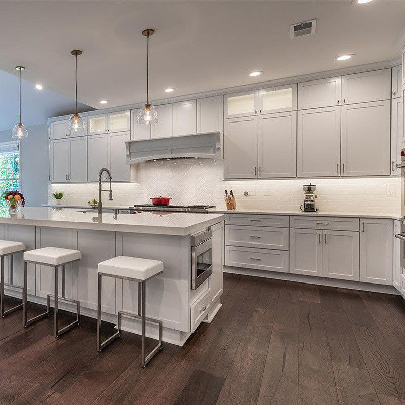 Customized Veneer Color Design Shaker Style Kitchen Wall Cabinet with Plywood Carcase