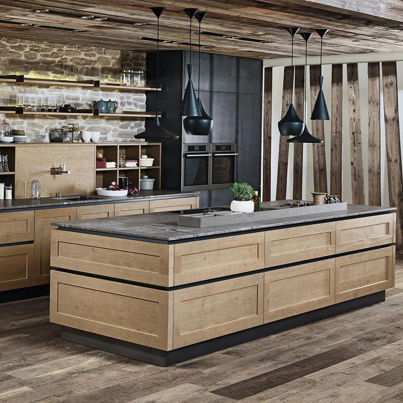 Customized Veneer Color Design Shaker Style Kitchen Wall Cabinet with Plywood Carcase