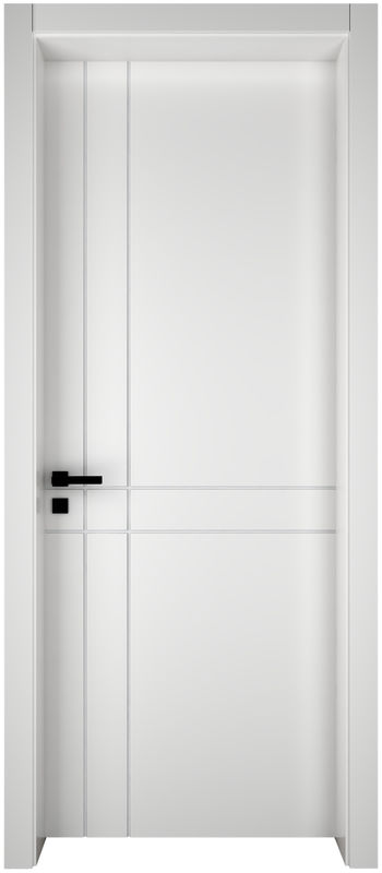 Solid Wood Veneer White Interior Door with Frame in Customized Size and Waterproof