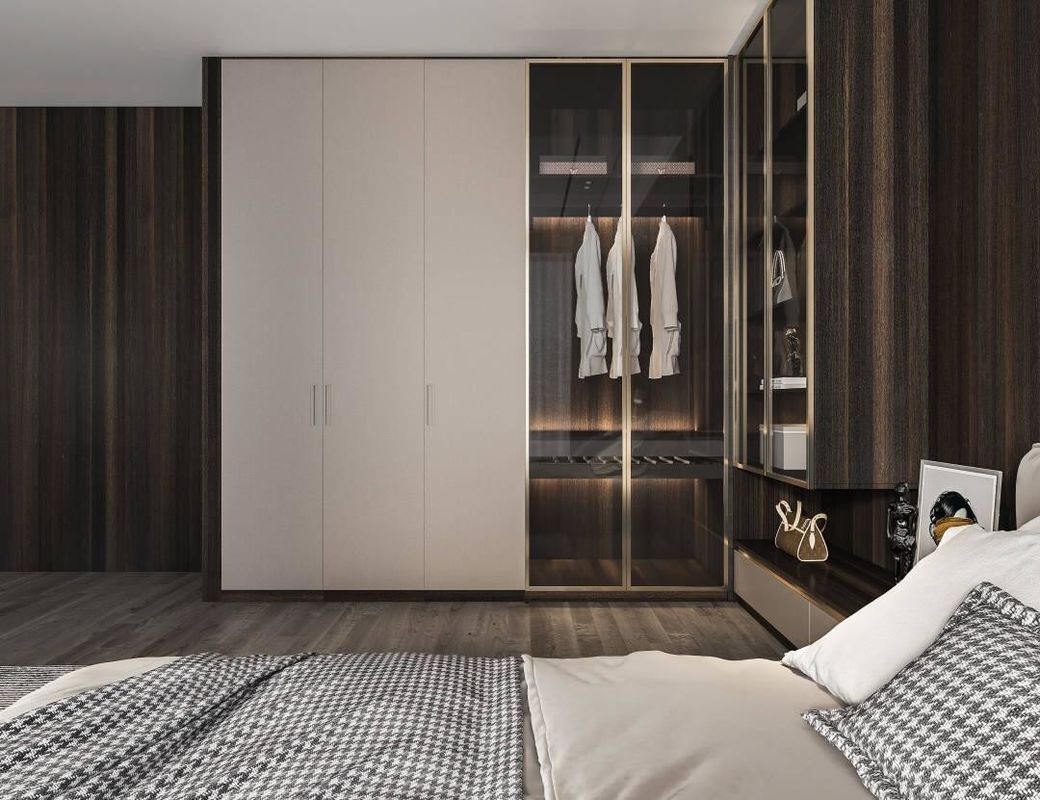 General Dustproof Wardrobe and Storage in MDF Bedroom Set for Home Villa Hotel Apartment