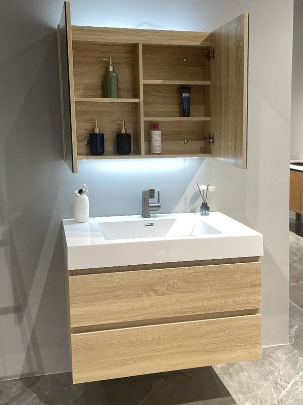 Drawer Slides Hardware High End Custom Bathroom Vanity Set with MR-MDF Carcase Material