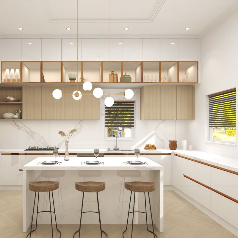 Blum Drawer Modern Design Solid Wood White Kitchen Cabinet Furniture for Luxury Kitchen