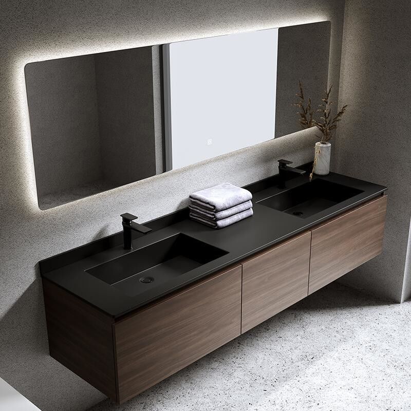 Euro Style Bathroom Vanity with Customized Width and MR-MDF Carcase Material from Top