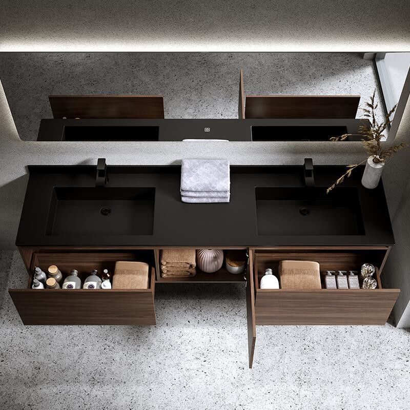 Euro Style Bathroom Vanity with Customized Width and MR-MDF Carcase Material from Top