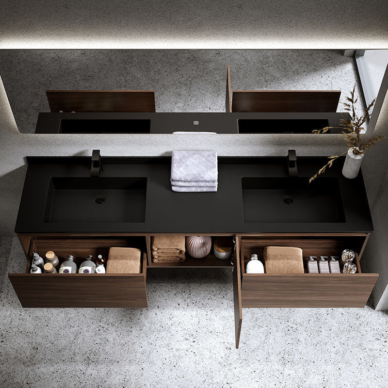 Euro Style Bathroom Vanity with Customized Width and MR-MDF Carcase Material from Top