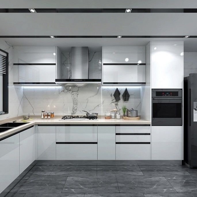 Complete Modular Kitchen Cabinets for Apartment European Style Luxury and Customized Size