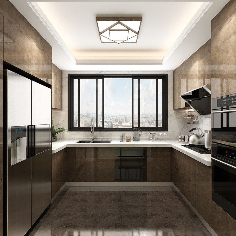 Customized Veneer Color High Glossy Smart Wooden Kitchen Cabinets for Kitchen Makeover