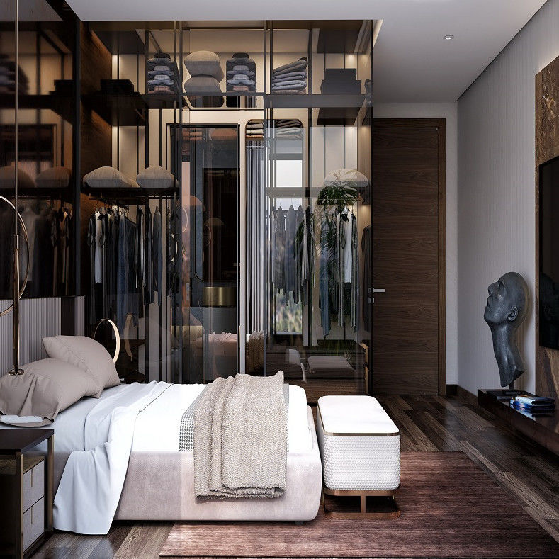 Modern Master Wardrobe Closet European Custom Storage Bedroom Furniture for High End