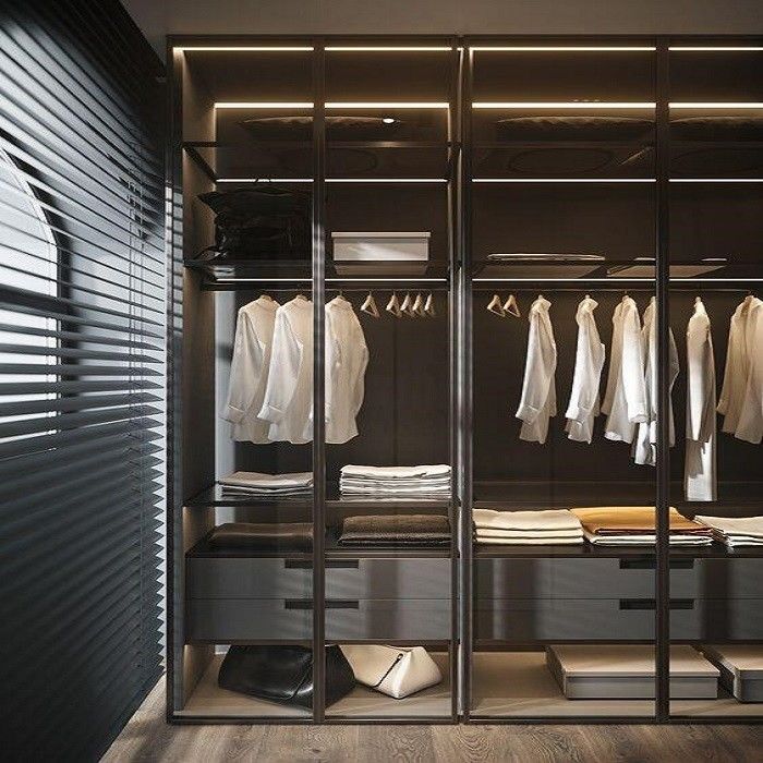end MR HDF Board Wardrobe for Luxury Walk-in Closet in Modern Bedroom Customization