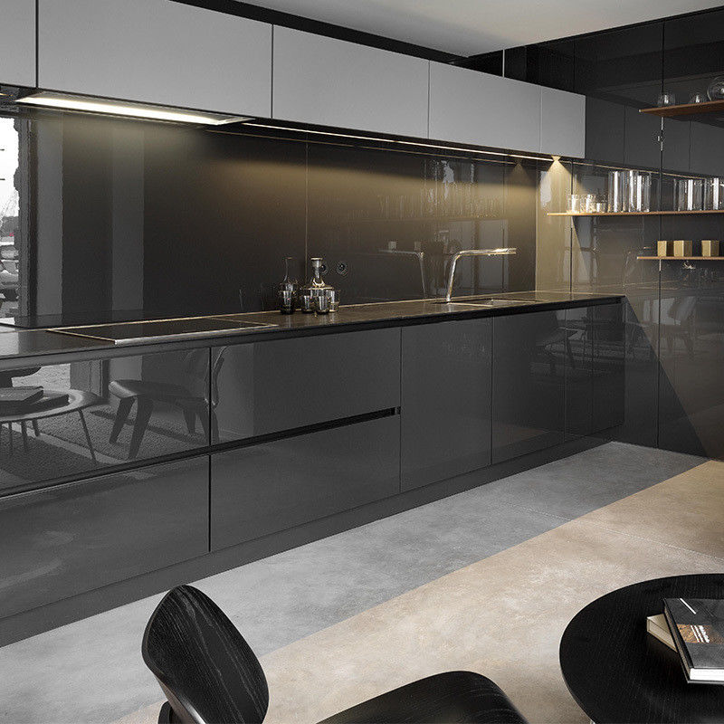 Modern Design Flat Pack Kitchen Cabinets with Shaker Style Doors and Lacquer Finish