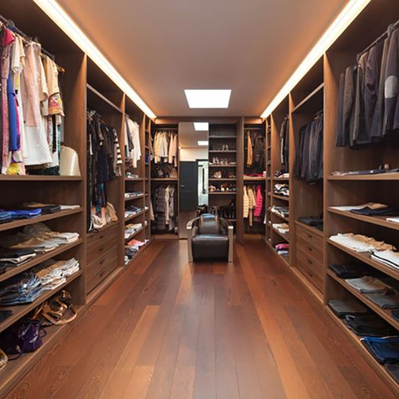Private Label Bedroom Storage Closet Solid Wood Wardrobe Set with Contemporary Design
