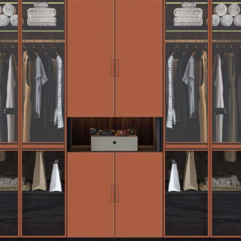 Private Label Bedroom Storage Closet Solid Wood Wardrobe Set with Contemporary Design