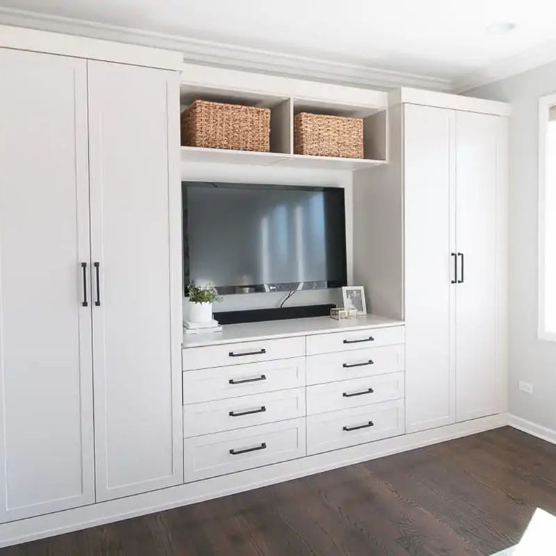 Pop Style Luxury Custom Storage Bedroom Wardrobe in Modern Design with PANEL Wood Style