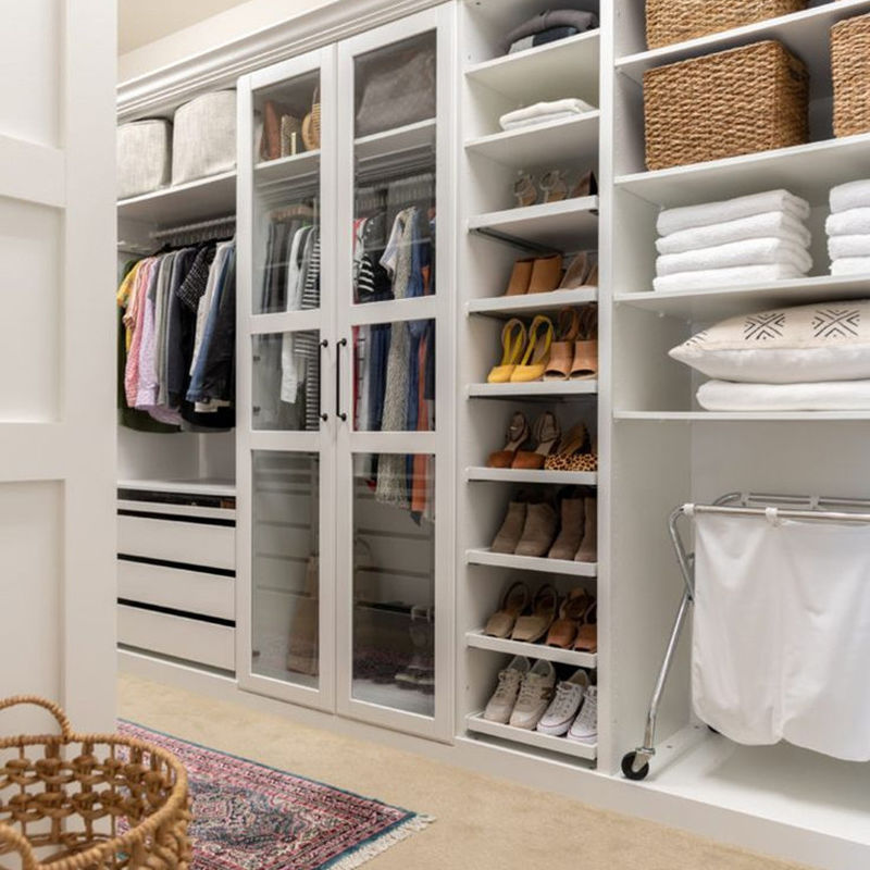Pop Style Luxury Custom Storage Bedroom Wardrobe in Modern Design with PANEL Wood Style