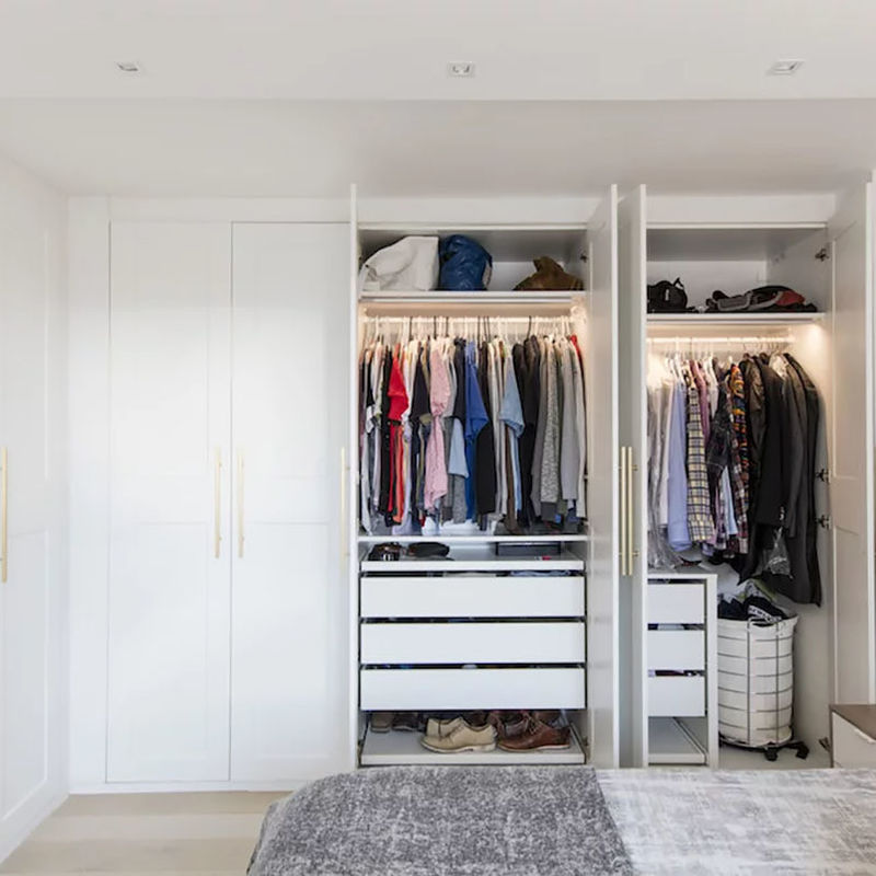 Pop Style Luxury Custom Storage Bedroom Wardrobe in Modern Design with PANEL Wood Style