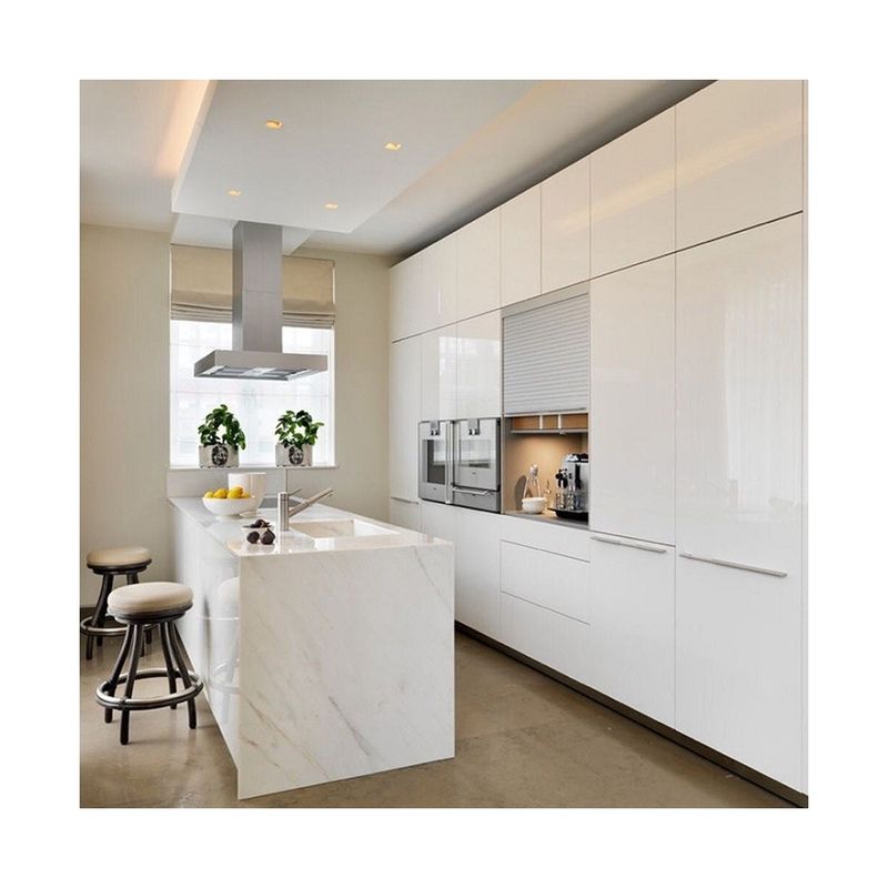 Advantageous Waterproof Fireproof Gloss Island Kitchen Cabinet for Popular Furniture