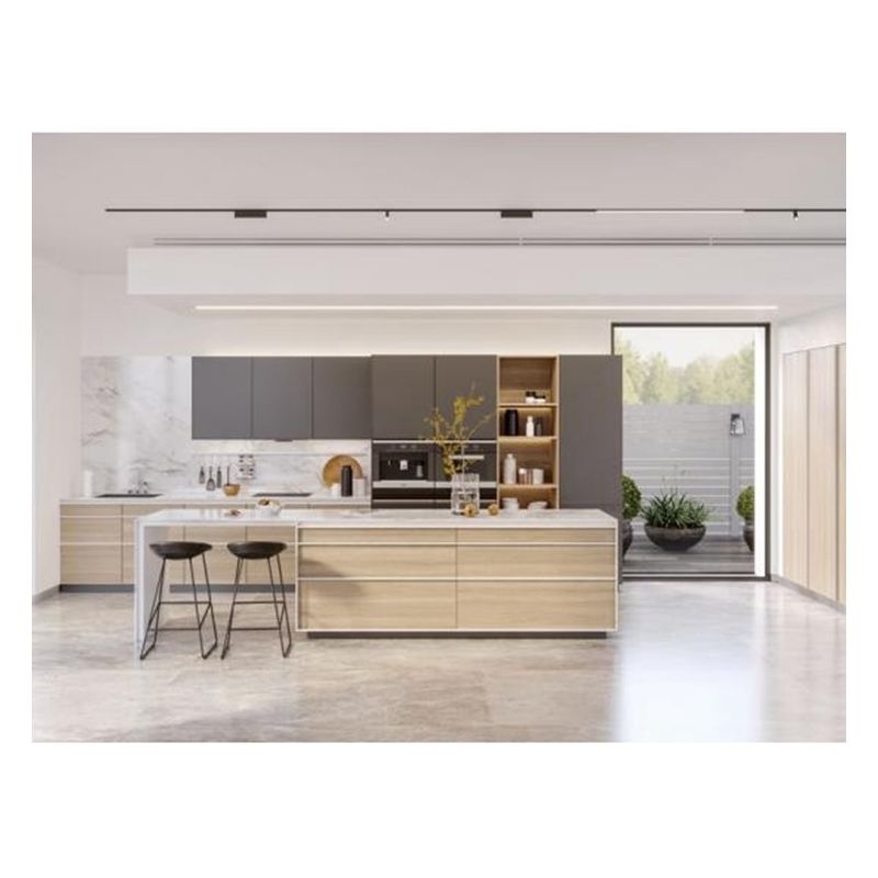 Apartment Kitchen Cabinet with Customized Ral Color and Professional CAD/3D Design