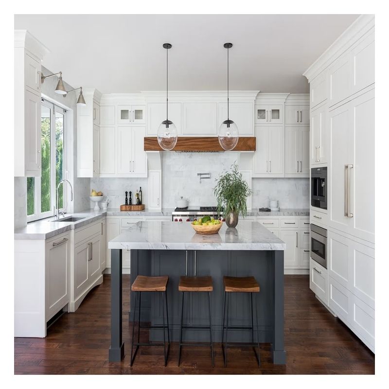 Apartment Kitchen Cabinet with Customized Ral Color and Professional CAD/3D Design