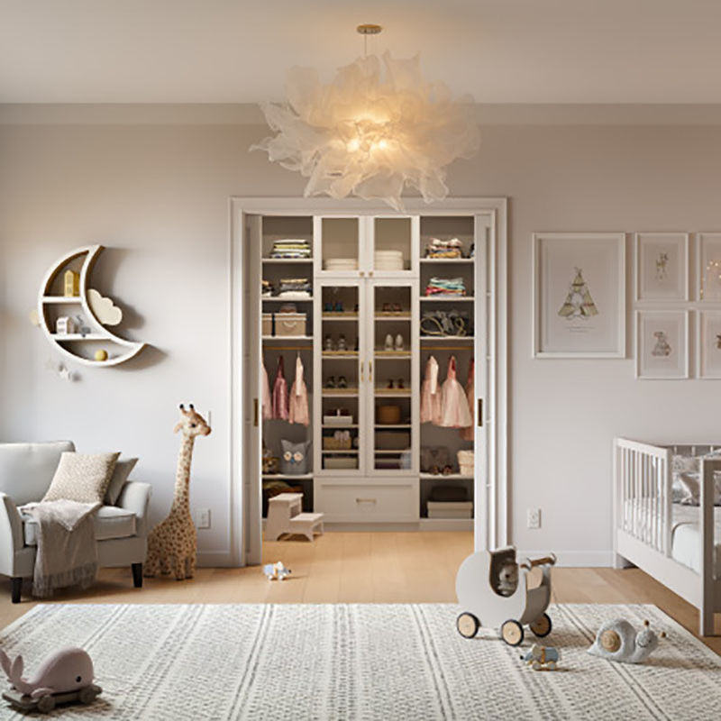 Modern Furniture Set for Bedroom Wardrobe Wall Built-in Design and 2D / 3D Options