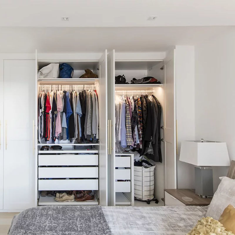 Modern Furniture Set for Bedroom Wardrobe Wall Built-in Design and 2D / 3D Options