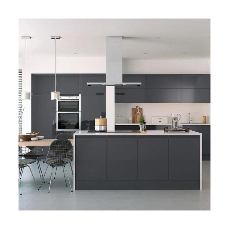Top Veneer and Bottom Lacquer Finish Wooden Kitchen Cabinet for High End Home Apartment