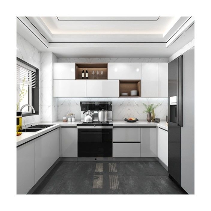 Custom Size Modern Design High End Kitchen Cabinet with Islands and Glossy Finish