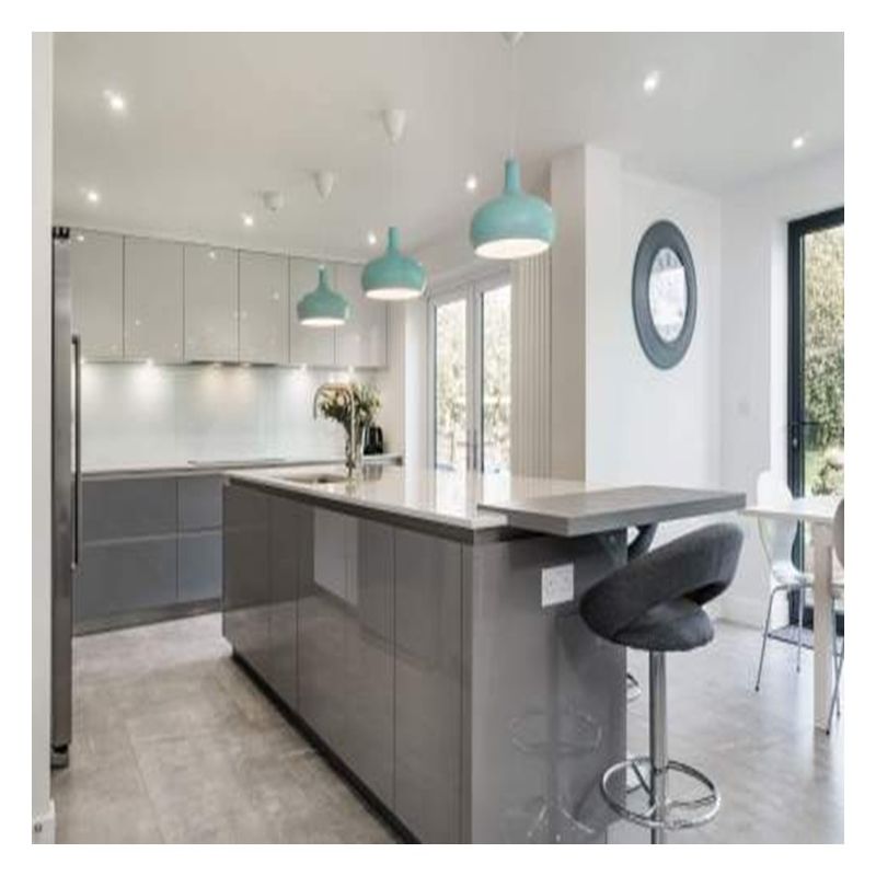 Custom Size Modern Design High End Kitchen Cabinet with Islands and Glossy Finish